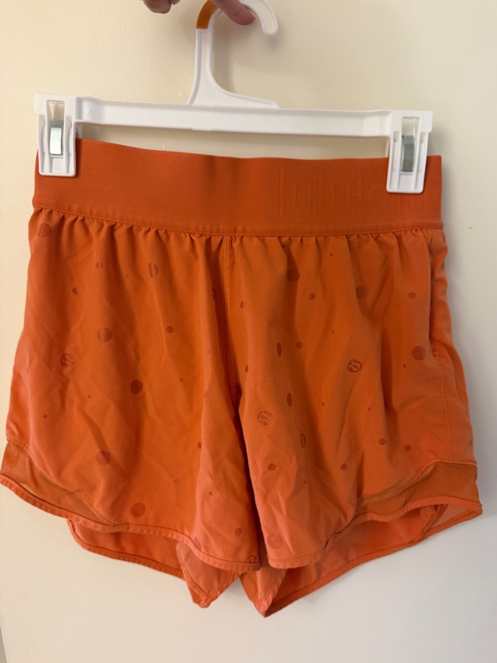 lululemon athletica Hotty Hots Orange Polka Dot-Print Athletic Shorts